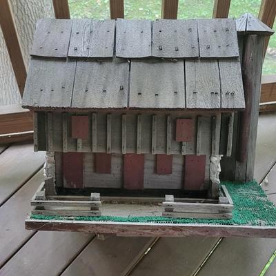 Handmade Wooden Birdhouse Barn