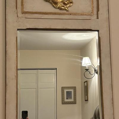 Large Gilt Angel Wood Framed Mirror