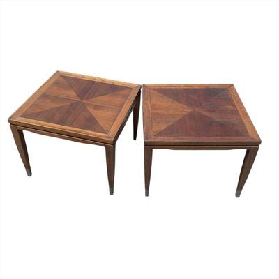 Pair of Mid-Century Square Walnut End Tables