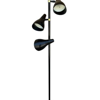 Mid-Century Gerald Thurston Lightolier Floor Lamp, in Black