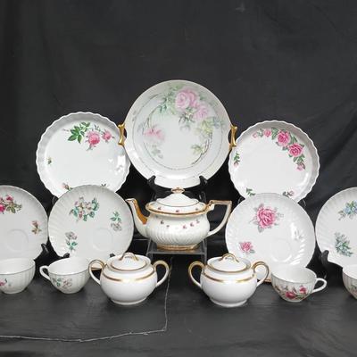 Staffordshire Gibson Teapot W/ China Teacups And Saucers