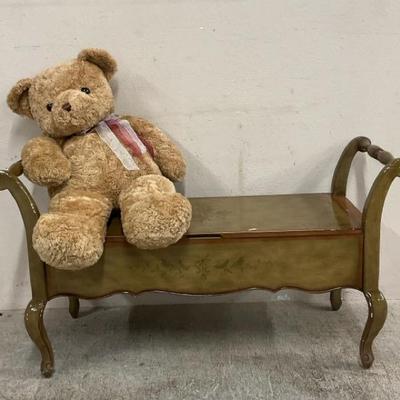 Storage Bench By Powell Furniture & Large Schwarz Teddy Bear