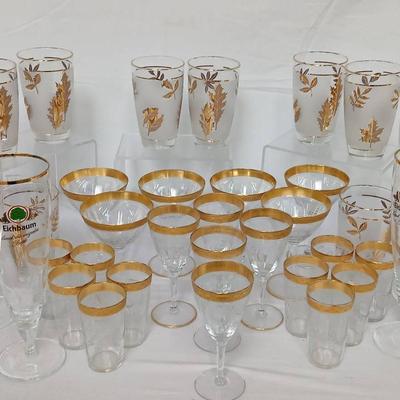 Franciscan Ramblin Rose  Glassware and Eichbaum Beer Glasses