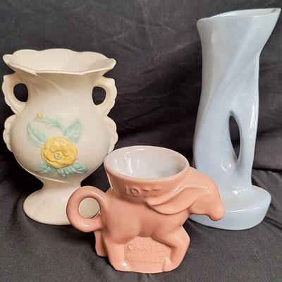 Vintage Hull Pottery And Two Frankoma Pottery Pieces