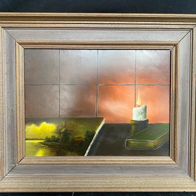 ‘Candlelight’ Belhovert Framed Original Oil On Wood