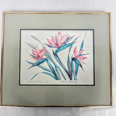 "Bird Of Paradise" Pencil Signed Print By Michele Kennedy