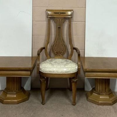 Thomasville Mid-century End Tables W/ Dining Chairs 