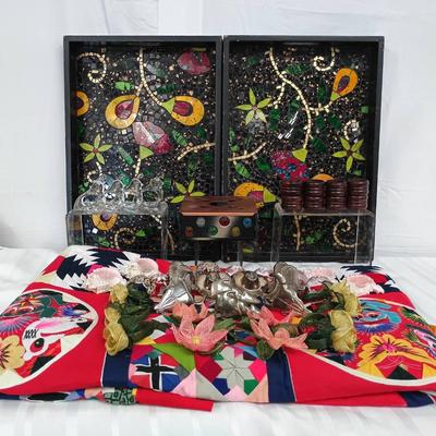 Handcrafted Stitched Blanket W/ Napkin Rings And House Decor