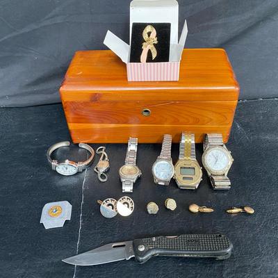 Watches, Pins, Cufflinks, Pocket Knives & More