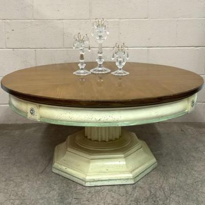 Shabby Chic Pedestal Coffee Table By Thomasville 