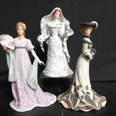 Trio Of Lenox Fine Porcelain Sculptures: "Centennial Bride" And More