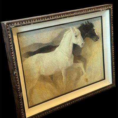 Horse Art (Print) with Ornate Frame