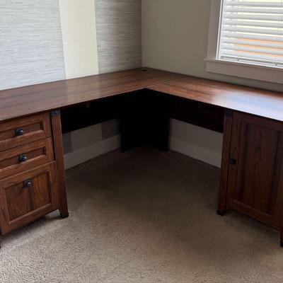 L-Shaped Office Desk with Storage