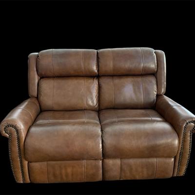 Power Reclining Leather Loveseat