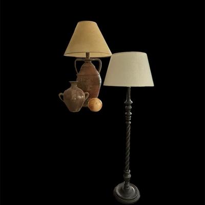 2 Lamps, and Vase