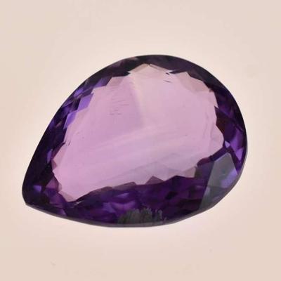 15.7 Carat Natural Unheated Pear-Cut Amethyst
