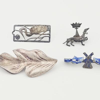 Sterling Silver 925 Brooch Pin Collection 