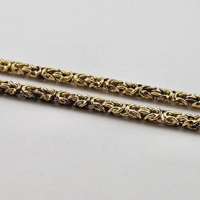 Sterling Silver 925 Gold Vermeil Byzantine Link Necklace 