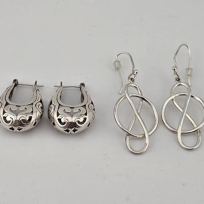 2 Pair Of Sterling Silver 925 Earrings 
