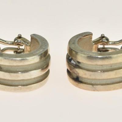 Pair of Tiffany & Co Atlas Sterling Silver Earrings