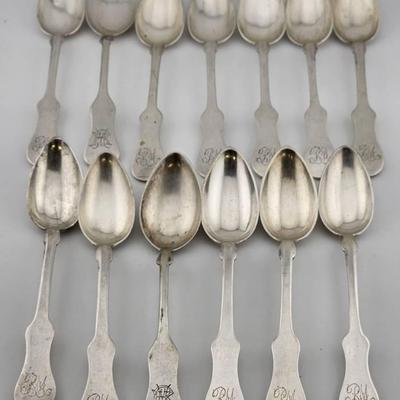 Antique Austrian Fiddleback .800 Sterling Silver Spoons
