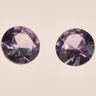 Matching Pair of 0.6 TCW Round Alexandrites