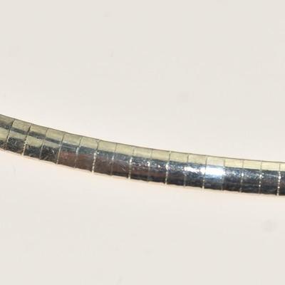 Italian Sterling Silver Omega Necklace #2