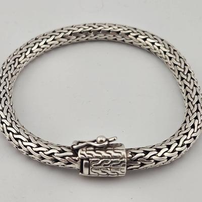 Vintage Sterling Silver 925 Wheat Braid Bracelet HEAVY