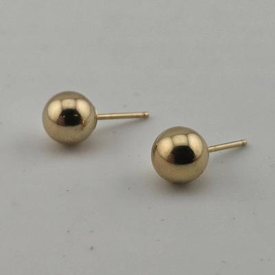 14k Yellow Gold Ball Stud Earrings 