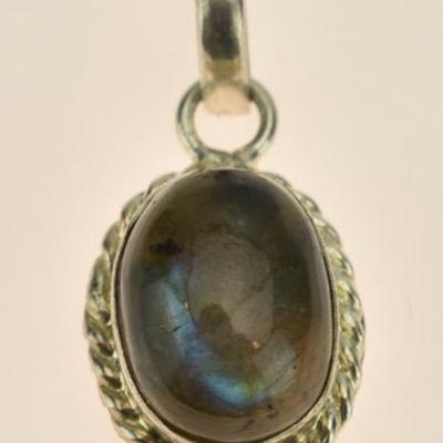Sterling Silver Labradorite Cabochon Pendant