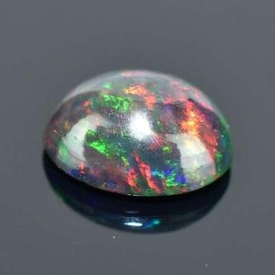 1.2 Carat Black Oval-Cut Cabochon Opal