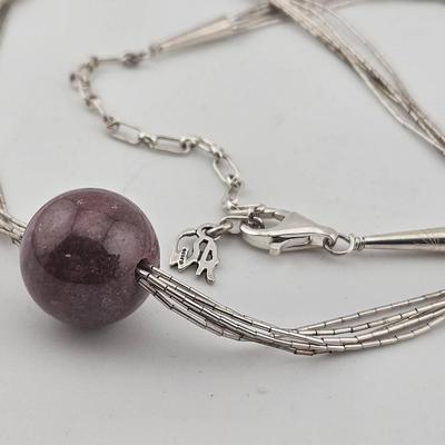 Sterling Silver 925 Liquid Bead Andy Warhol Necklace 