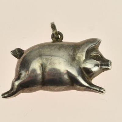 Sterling Silver Pig Pendant