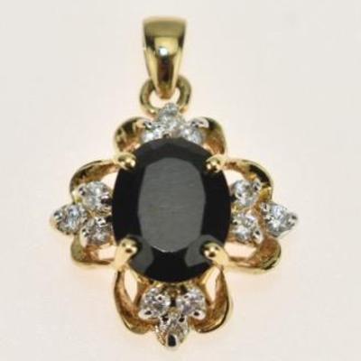 Gold-Tone Gem-Like Pendant