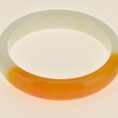 273.9 Carat Orange & White Agate Bangle Bracelet
