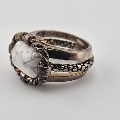Michael Dawkins Sterling Silver 925 Howlite Cabochon