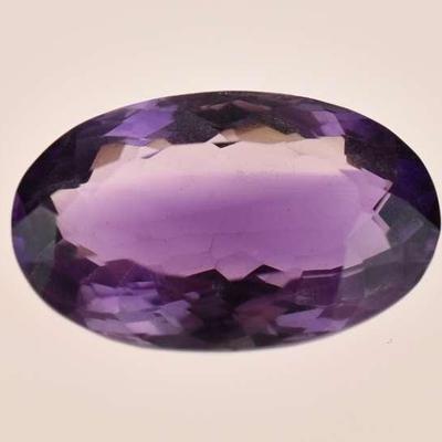 15.8 Carat Natural Unheated Oval-Cut Amethyst