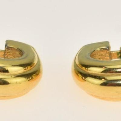 Pair of Trifari Vintage Gold-Tone Hoop Earrings