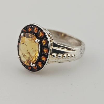 Sterling Silver 925 Citrine Ring 