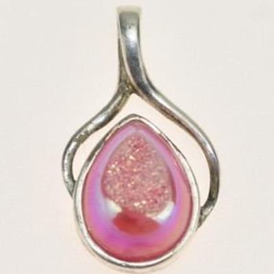 Sajen Sterling Silver Pink Druzy Pendant