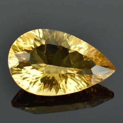 16.3 Carat Natural Unheated Fancy Pear-Cut Citrine