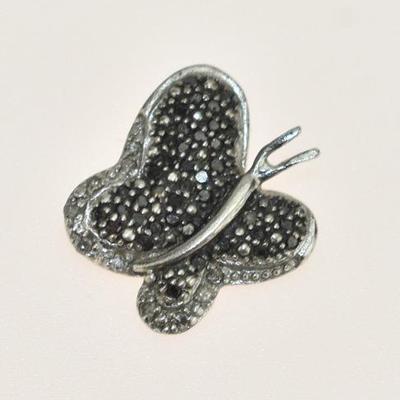 Sterling Silver Diamond Butterfly Pendant