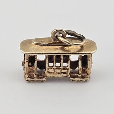 14k Gold Cable Car Charm