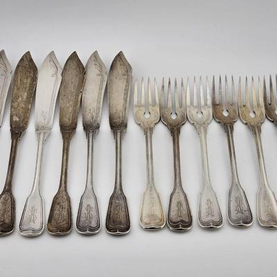 Antique .800 Sterling Silver Flatware Set