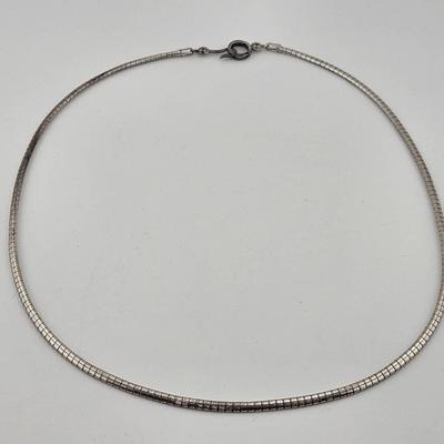 Vintage Sterling Silver 925 Omega Necklace 