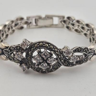 Sterling Silver 925 Marcasite Bracelet 