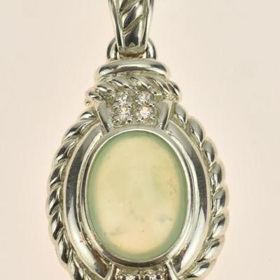 Judith Ripka Sterling Silver Chalcedony Cabochon Pendant  