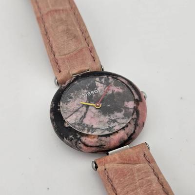 Tissot Quartz Genuine Rock Watch Black/Pink Leather Band