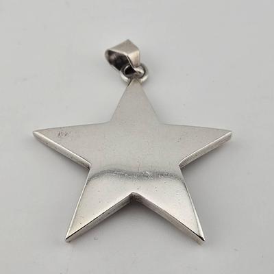 Vintage Sterling Silver 925 Large Star Pendant 