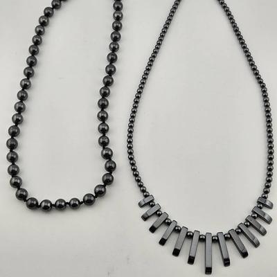 Pair Of Vintage Hematite Necklaces